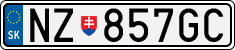License plate of Slovakia, Cars