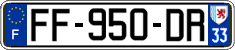 French license plate, SIV (ordinary)