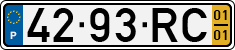 License plate of Portugal, Regular plates