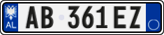License plate of Albania, Cars (2011)