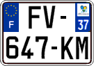 French license plate, SIV (ordinary)