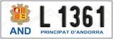 License plate of Andorra, Cars (A 1234)