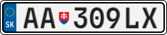 License plate of Slovakia, Cars