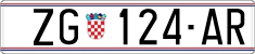 License plate of Croatia, Regular plates