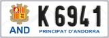 License plate of Andorra, Cars (A 1234)