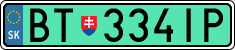 License plate of Slovakia, Electric vehicles