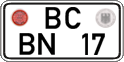 German license plate, Regular plates