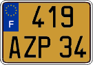 French license plate, FNI