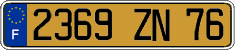 French license plate, FNI