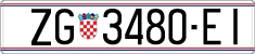 License plate of Croatia, Regular plates