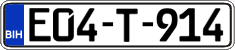 License plate of Bosnia and Herzegovina, Regular plates