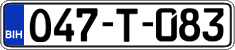 License plate of Bosnia and Herzegovina, Regular plates
