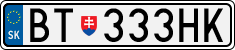License plate of Slovakia, Cars