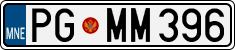 License plate of Montenegro, Cars