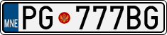 License plate of Montenegro, Vanity Plates