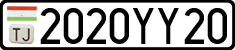 License plate of Tajikistan, Private owners (2009)