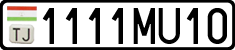 License plate of Tajikistan, Private owners (2009)