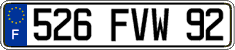 French license plate, FNI