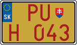 License plate of Slovakia, Oldtimers