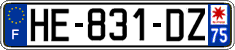 French license plate, SIV (ordinary)