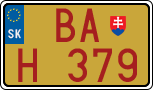 License plate of Slovakia, Oldtimers