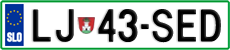 License plate of Slovenia, Cars