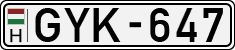 license plates of Hungary, Cars (1990)