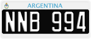 License plate of Argentina, Cars (1995, ABC 123)