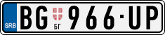 License plate of Serbia, Cars
