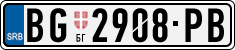License plate of Serbia, Cars