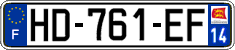 French license plate, SIV (ordinary)