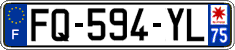 French license plate, SIV (ordinary)