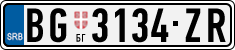 License plate of Serbia, Cars