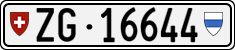 License plate of Switzerland, Cars