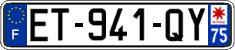 French license plate, SIV (ordinary)