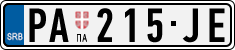 License plate of Serbia, Cars