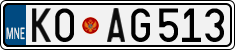 License plate of Montenegro, Cars