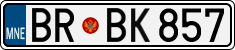License plate of Montenegro, Cars