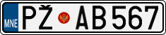 License plate of Montenegro, Cars