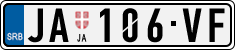 License plate of Serbia, Cars