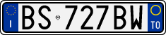 License plate of Italy, Cars (1994 year series)