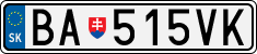License plate of Slovakia, Cars