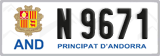 License plate of Andorra, Cars (A 1234)