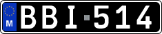License plate of Malta, Oldtimers (ABC 123)