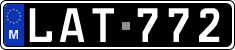 License plate of Malta, Oldtimers (ABC 123)