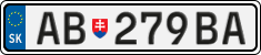 License plate of Slovakia, Cars