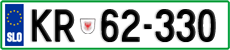 License plate of Slovenia, Cars