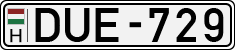 license plates of Hungary, Cars (1990)