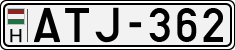 license plates of Hungary, Cars (1990)