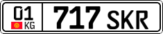 License plate of Kyrgyzstan, Private owners (2016)